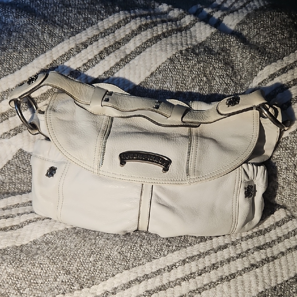 B. Makowsky Cream Leather Bag